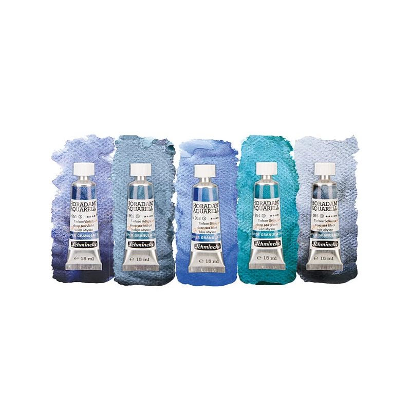 Schmincke Horadam akvarellfesték készlet, szuper granuláló - 5x15 ml, Deep sea 
