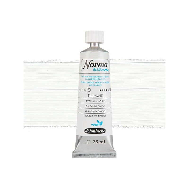 Schmincke Norma Blue vegán vizes olajfesték, 35 ml - 114, titanium white