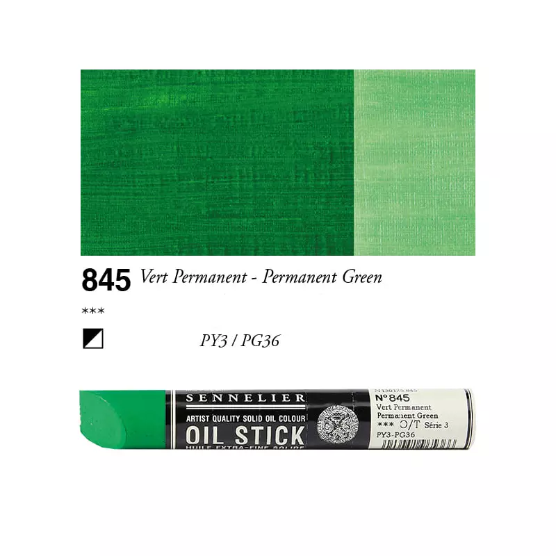 Sennelier Oil Stick olajfesték rúd, 38 ml - 845, permanent green