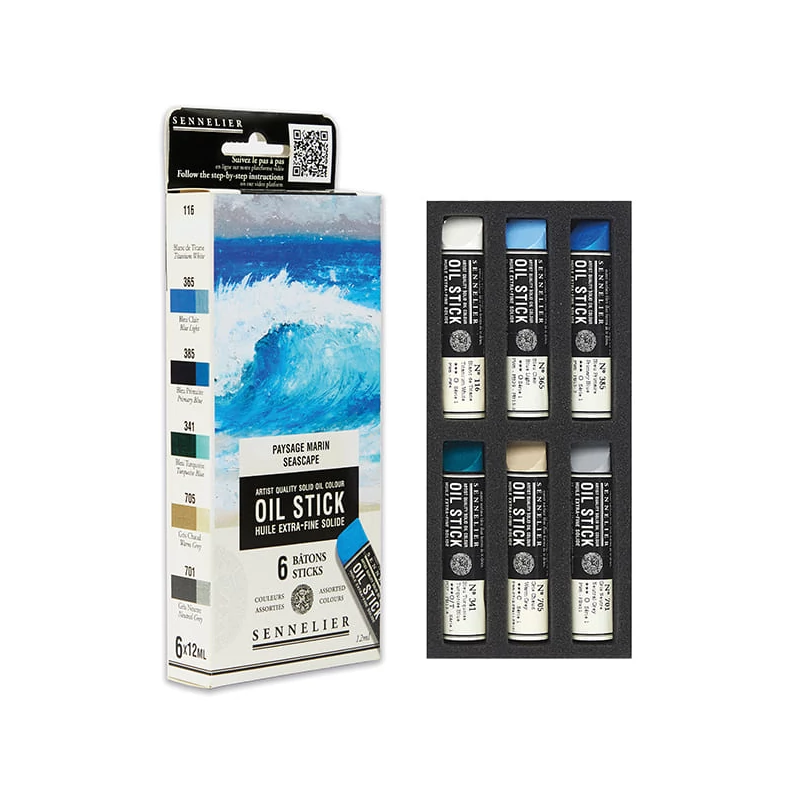 Sennelier Oil Stick olajfesték rúd készlet - 6x12 ml, seascape