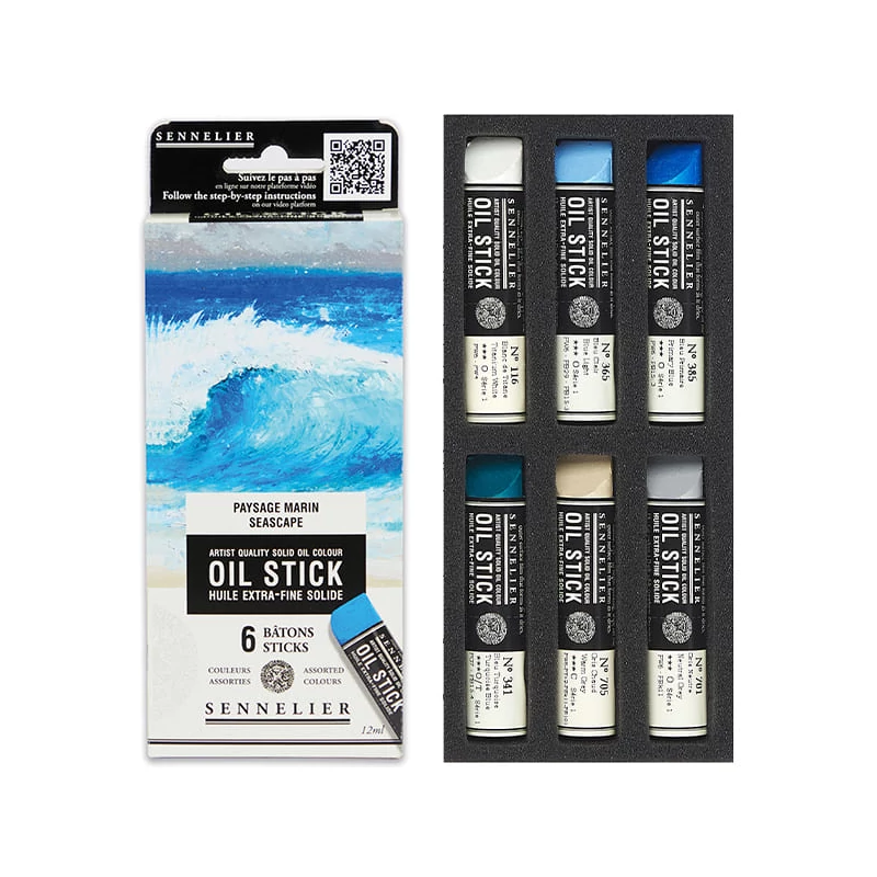 Sennelier Oil Stick olajfesték rúd készlet - 6x12 ml, seascape