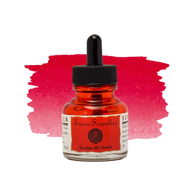 Sennelier rajztinta, 30 ml - 681, scarlet