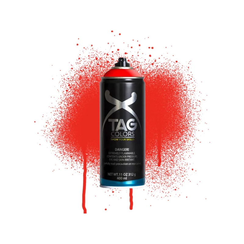 TAG COLORS akrilfesték spray, 400 ml - A072, nuclear red