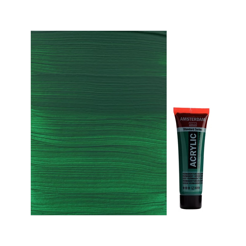 Talens Amsterdam akrilfesték, 20 ml - 619, permanent green deep