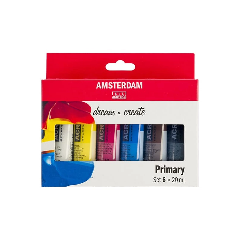 Talens Amsterdam akrilfesték készlet - 6x20 ml, primer színek