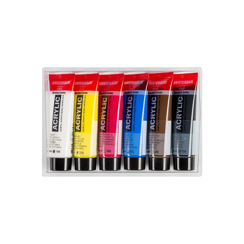 Talens Amsterdam akrilfesték készlet - 6x20 ml, primer színek