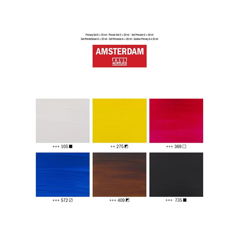 Talens Amsterdam akrilfesték készlet - 6x20 ml, primer színek