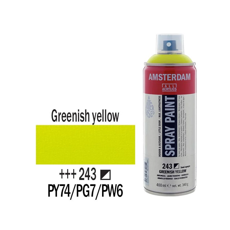 Talens Amsterdam vízbázisú akrilfesték spray, 400 ml - 243, greenish yellow