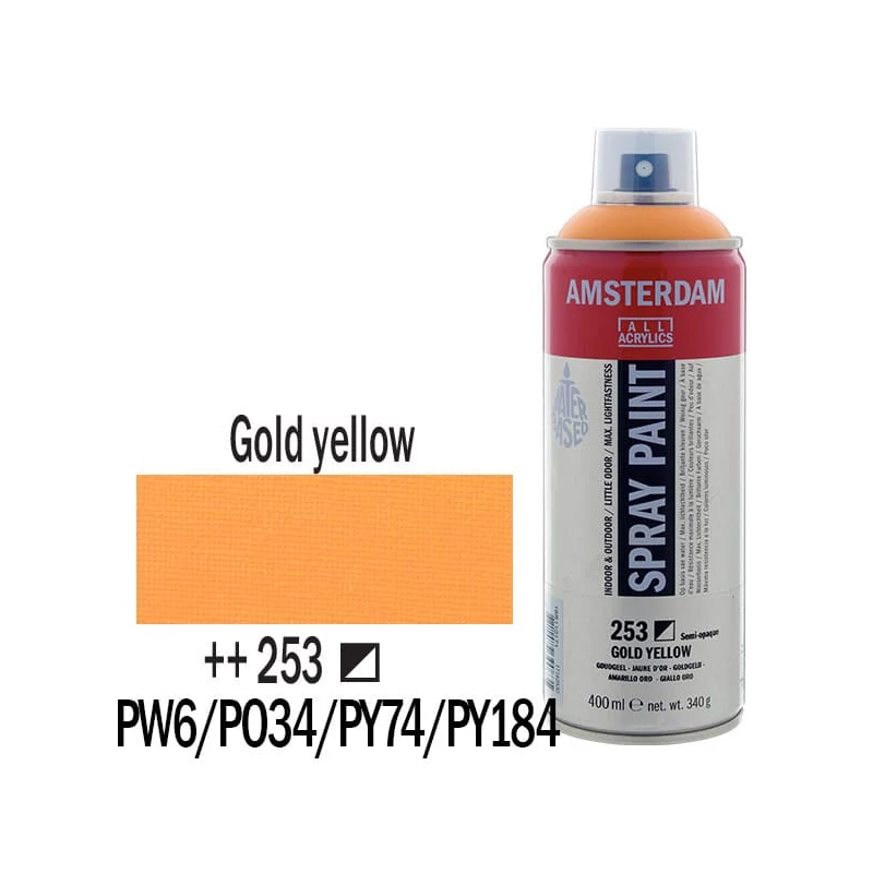 Talens Amsterdam vízbázisú akrilfesték spray, 400 ml - 253, gold yellow