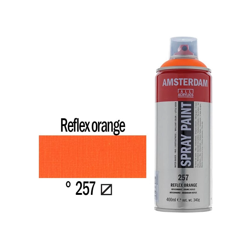 Talens Amsterdam vízbázisú akrilfesték spray, 400 ml - 257, reflex orange