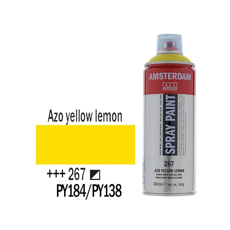 Talens Amsterdam vízbázisú akrilfesték spray, 400 ml - 267, azo yellow lemon