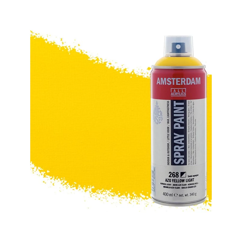 Talens Amsterdam vízbázisú akrilfesték spray, 400 ml - 268, azo yellow light