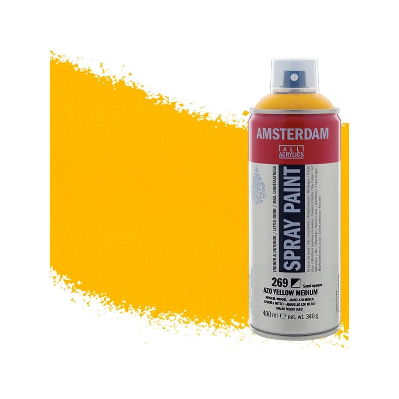 Talens Amsterdam vízbázisú akrilfesték spray, 400 ml - 269, azo yellow medium