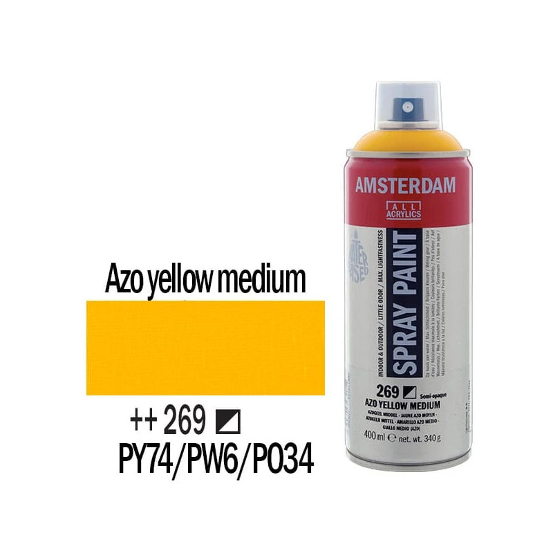 Talens Amsterdam vízbázisú akrilfesték spray, 400 ml - 269, azo yellow medium