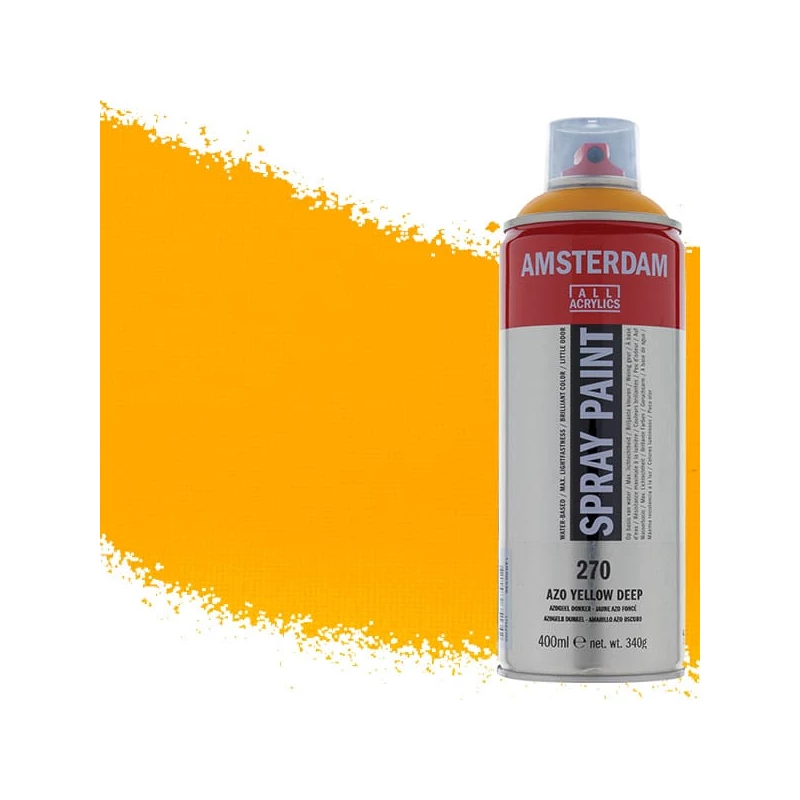 Talens Amsterdam vízbázisú akrilfesték spray, 400 ml - 270, azo yellow deep