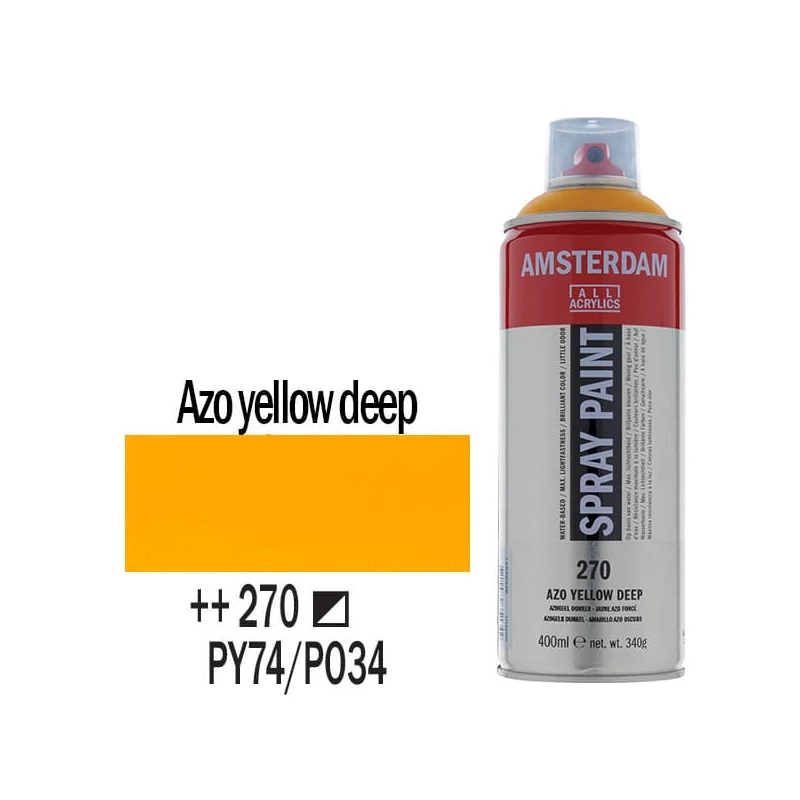 Talens Amsterdam vízbázisú akrilfesték spray, 400 ml - 270, azo yellow deep