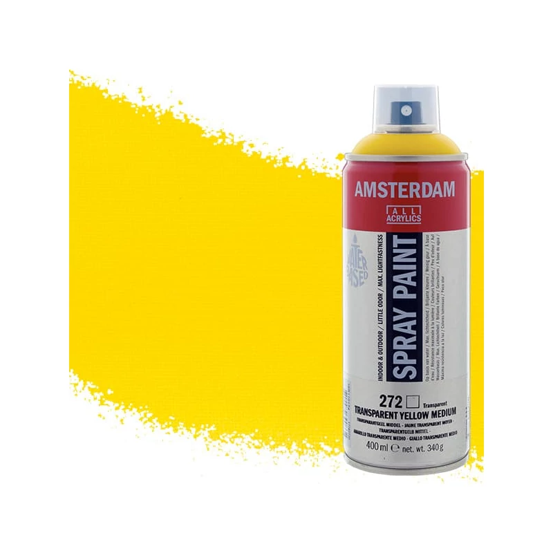 Talens Amsterdam vízbázisú akrilfesték spray, 400 ml - 272, transparent yellow medium