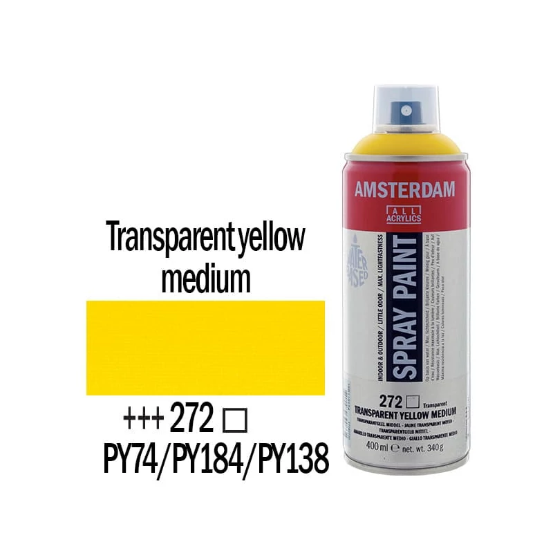 Talens Amsterdam vízbázisú akrilfesték spray, 400 ml - 272, transparent yellow medium