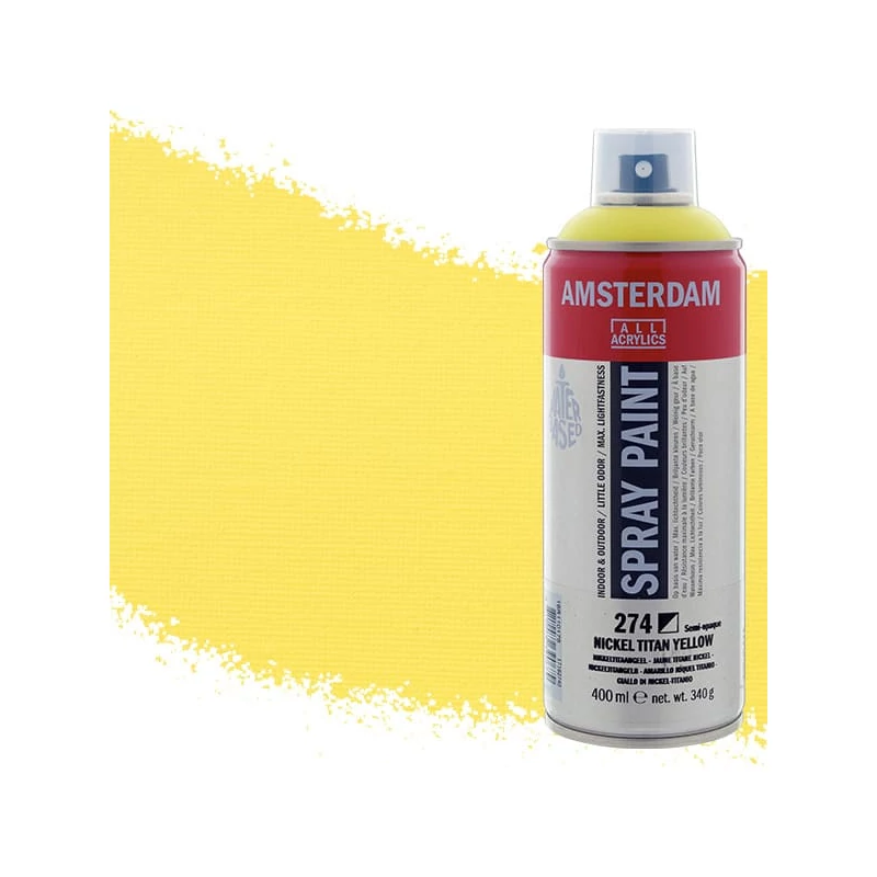 Talens Amsterdam vízbázisú akrilfesték spray, 400 ml - 274, nickel titanium yellow