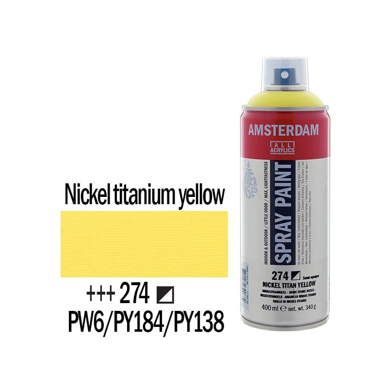 Talens Amsterdam vízbázisú akrilfesték spray, 400 ml - 274, nickel titanium yellow