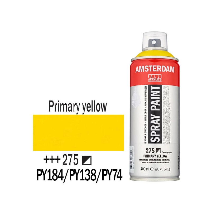 Talens Amsterdam vízbázisú akrilfesték spray, 400 ml - 275, primary yellow