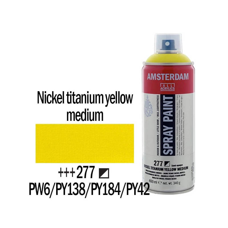 Talens Amsterdam vízbázisú akrilfesték spray, 400 ml - 277, nickel titanium yellow medium