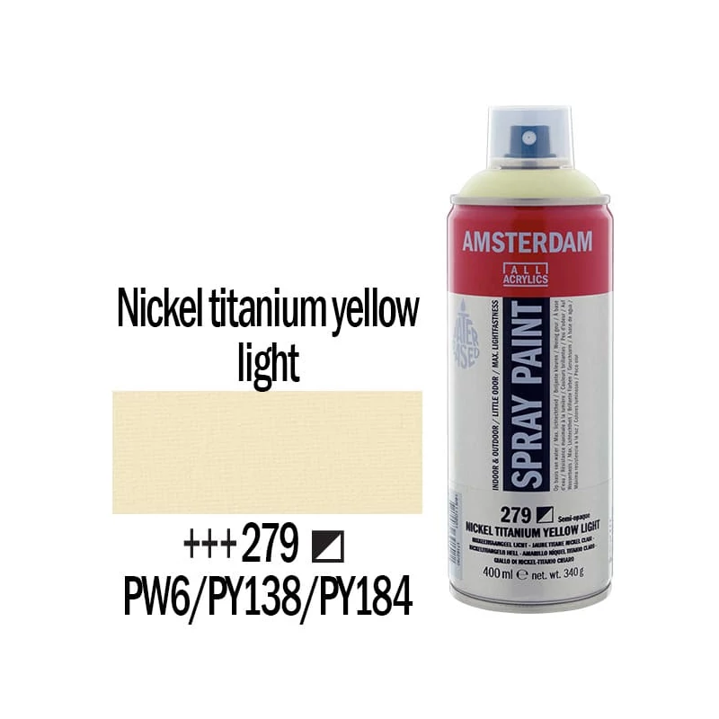 Talens Amsterdam vízbázisú akrilfesték spray, 400 ml - 279, nickel titanium yellow light