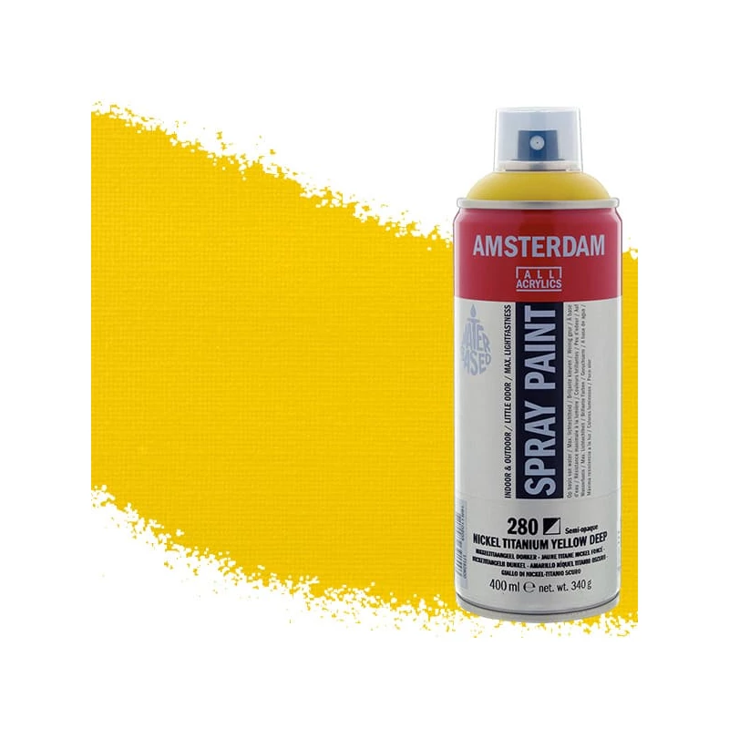 Talens Amsterdam vízbázisú akrilfesték spray, 400 ml - 280, nickel titanium yellow deep