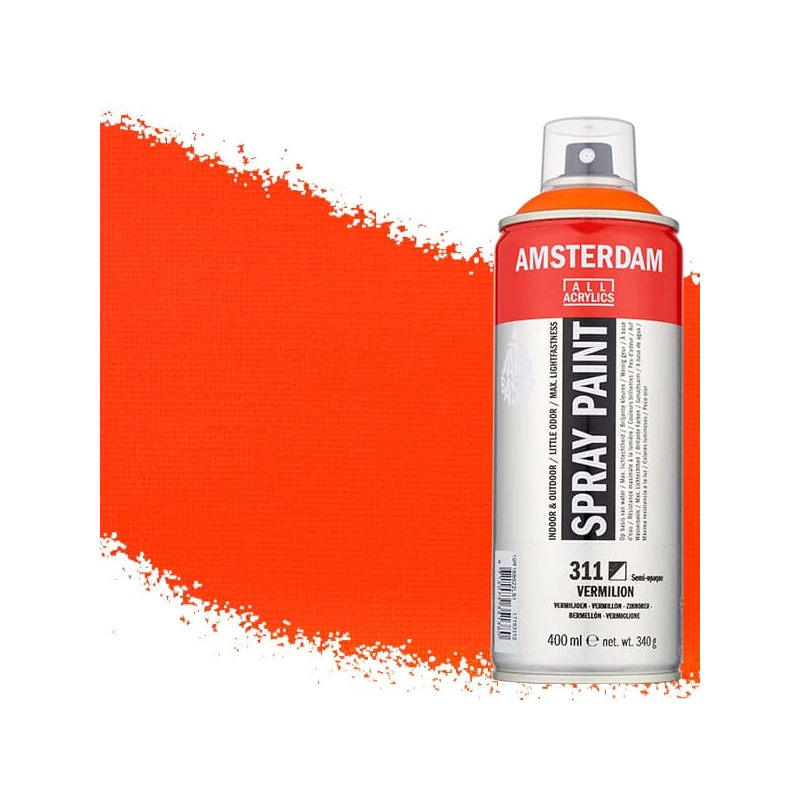 Talens Amsterdam vízbázisú akrilfesték spray, 400 ml - 311, vermilion