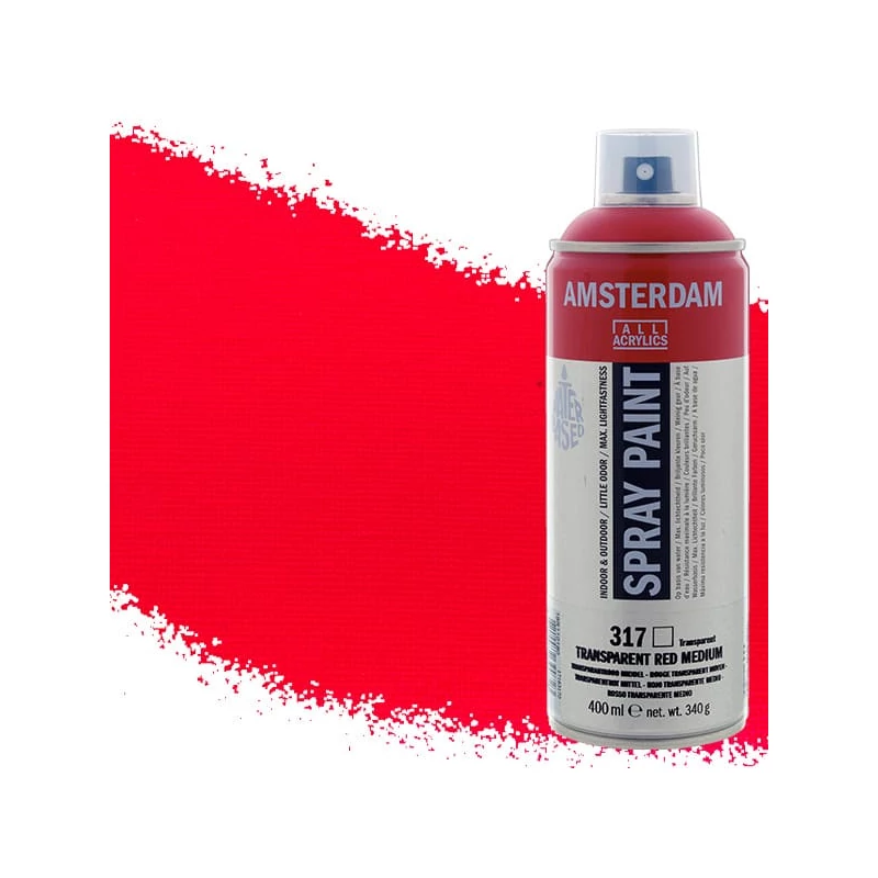 Talens Amsterdam vízbázisú akrilfesték spray, 400 ml - 317, transparent red medium