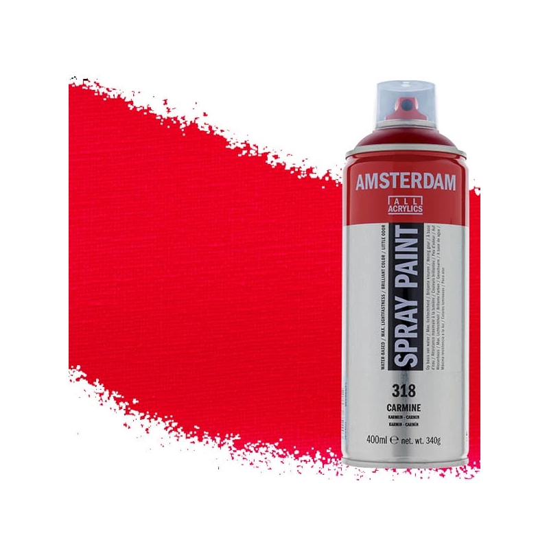 Talens Amsterdam vízbázisú akrilfesték spray, 400 ml - 318, carmine