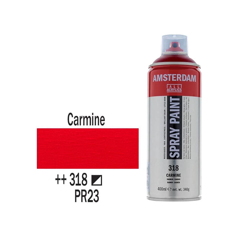 Talens Amsterdam vízbázisú akrilfesték spray, 400 ml - 318, carmine