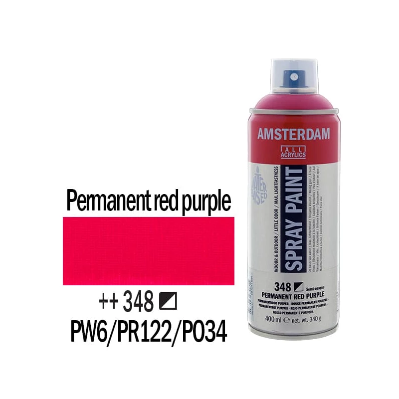 Talens Amsterdam vízbázisú akrilfesték spray, 400 ml - 348, permanent red purple