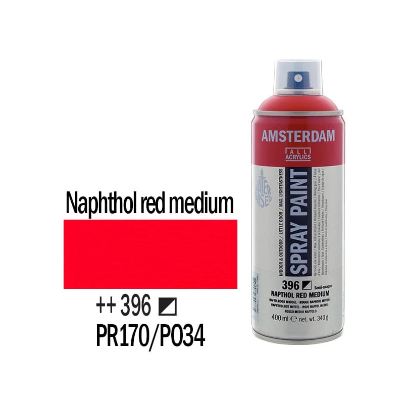 Talens Amsterdam vízbázisú akrilfesték spray, 400 ml - 396, naphthol red medium