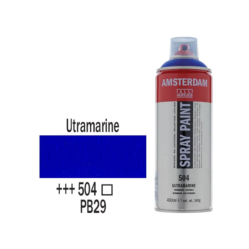 Talens Amsterdam vízbázisú akrilfesték spray, 400 ml - 504, ultramarine