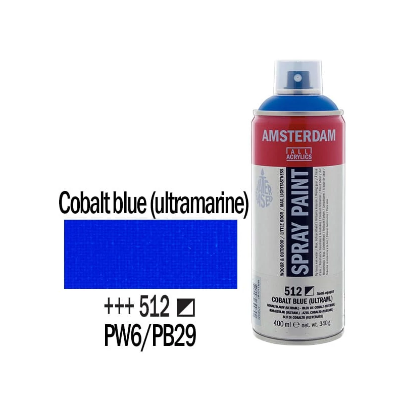 Talens Amsterdam vízbázisú akrilfesték spray, 400 ml - 512, cobalt blue