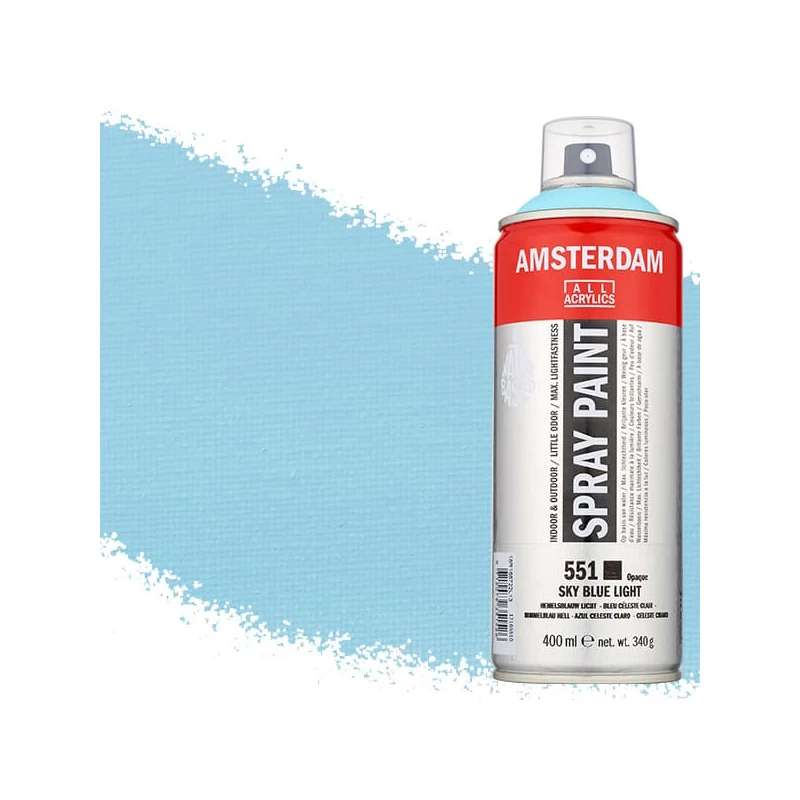 Talens Amsterdam vízbázisú akrilfesték spray, 400 ml - 551, sky blue light