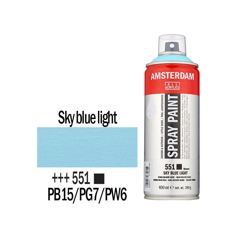 Talens Amsterdam vízbázisú akrilfesték spray, 400 ml - 551, sky blue light