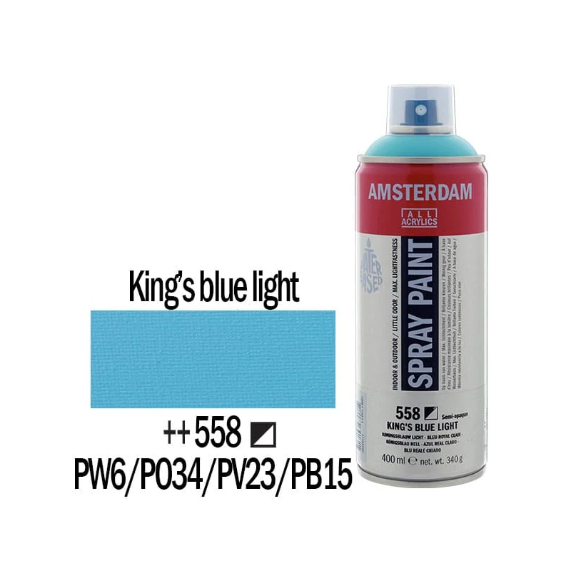 Talens Amsterdam vízbázisú akrilfesték spray, 400 ml - 558, king's blue light