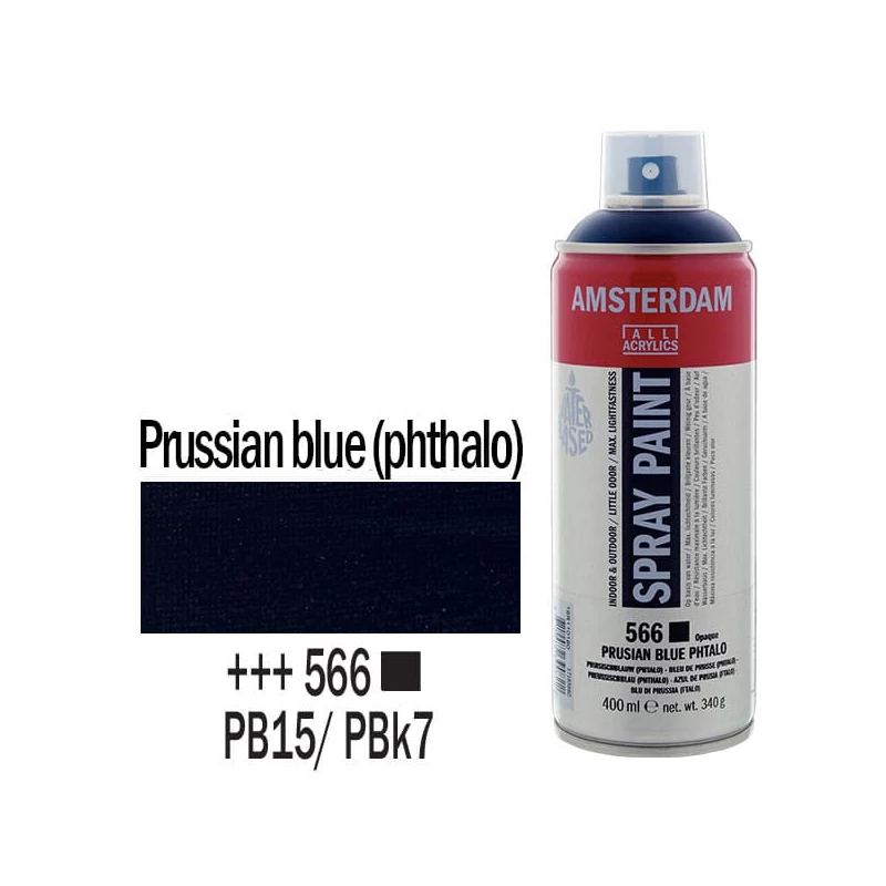 Talens Amsterdam vízbázisú akrilfesték spray, 400 ml - 566, prussian blue (phthalo)