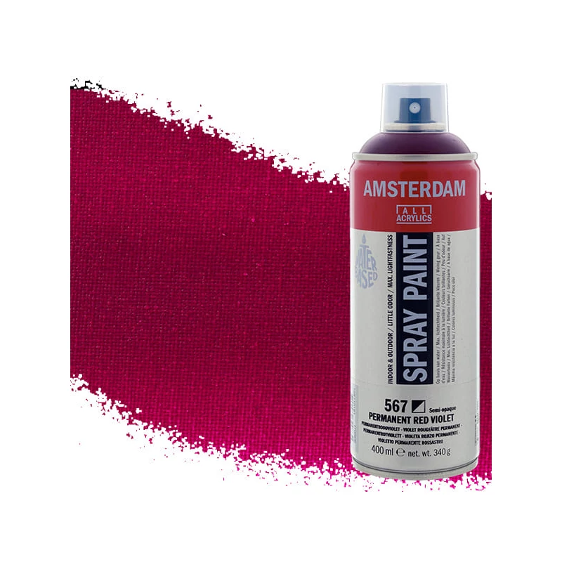 Talens Amsterdam vízbázisú akrilfesték spray, 400 ml - 567, permanent red violet