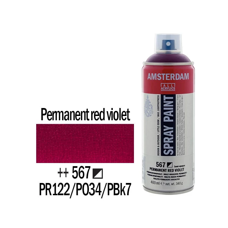 Talens Amsterdam vízbázisú akrilfesték spray, 400 ml - 567, permanent red violet