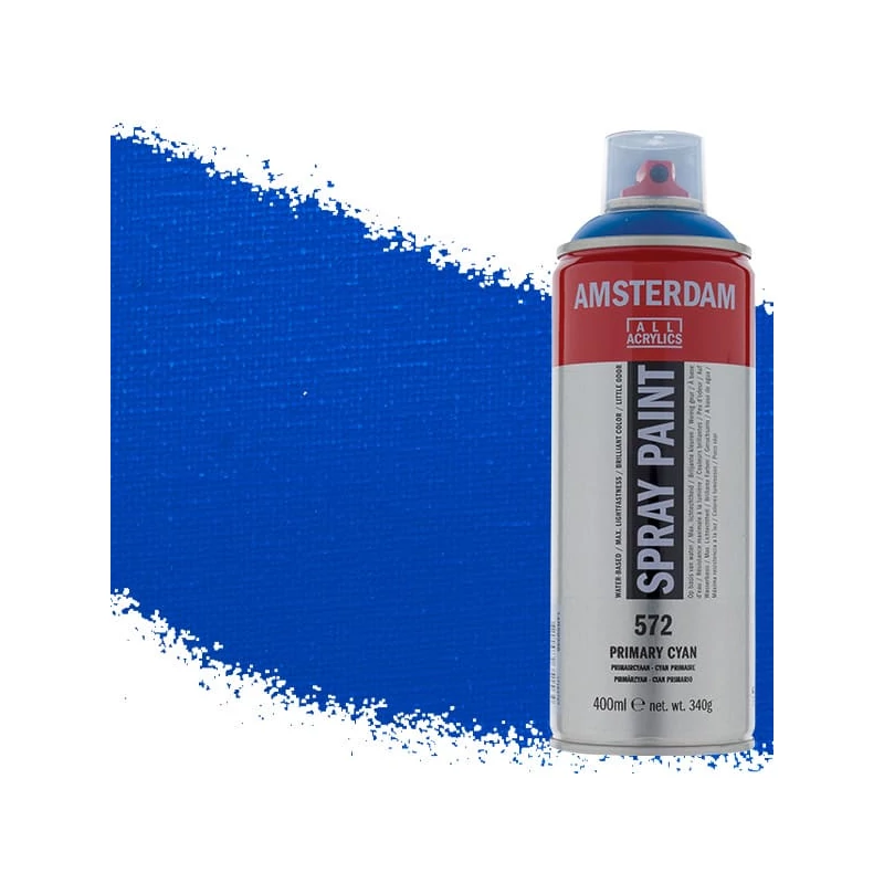 Talens Amsterdam vízbázisú akrilfesték spray, 400 ml - 572, primary cyan