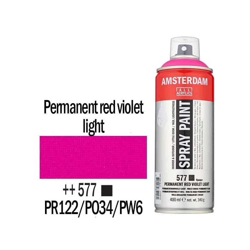 Talens Amsterdam vízbázisú akrilfesték spray, 400 ml - 577, permanent red violet light