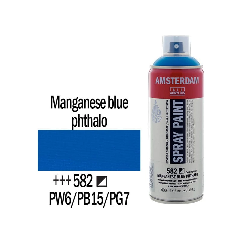 Talens Amsterdam vízbázisú akrilfesték spray, 400 ml - 582, manganese blue phthalo