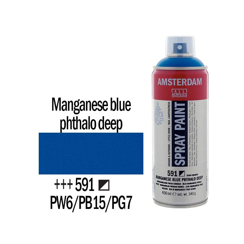 Talens Amsterdam vízbázisú akrilfesték spray, 400 ml - 591, manganese blue phthalo deep