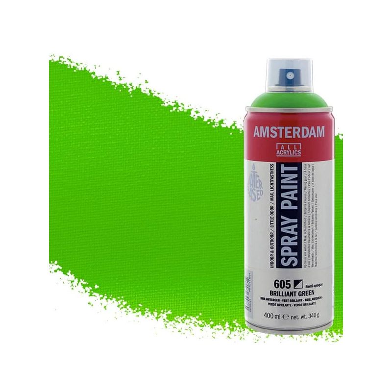 Talens Amsterdam vízbázisú akrilfesték spray, 400 ml - 605, brilliant green