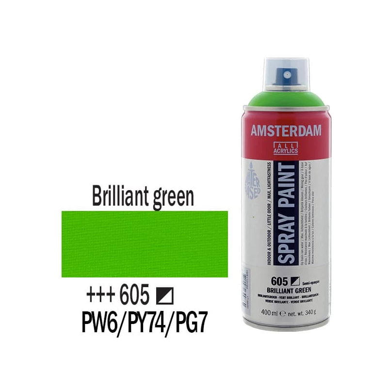 Talens Amsterdam vízbázisú akrilfesték spray, 400 ml - 605, brilliant green