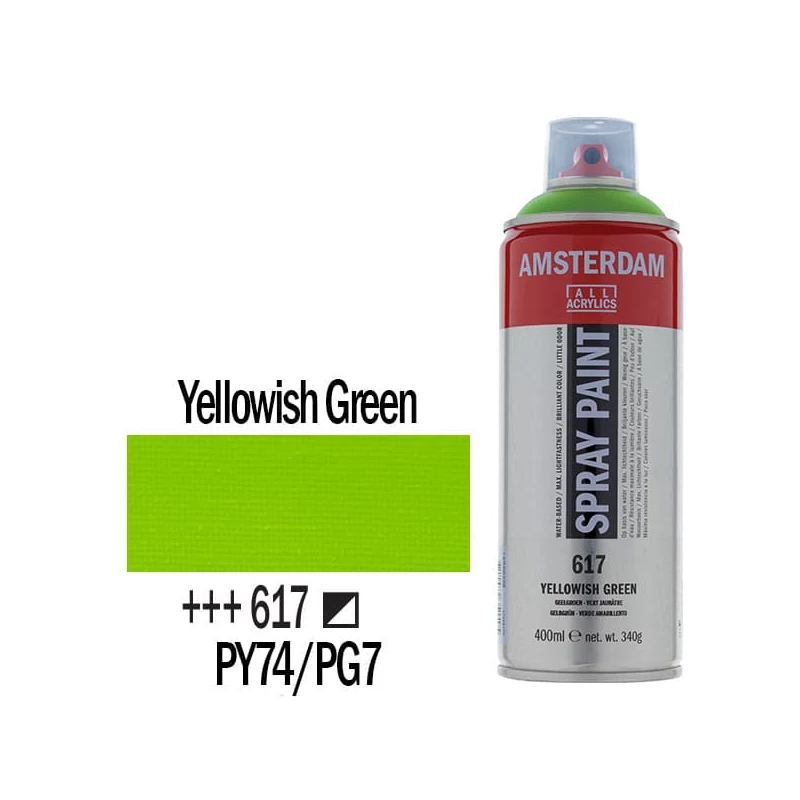 Talens Amsterdam vízbázisú akrilfesték spray, 400 ml - 617, yellowish green