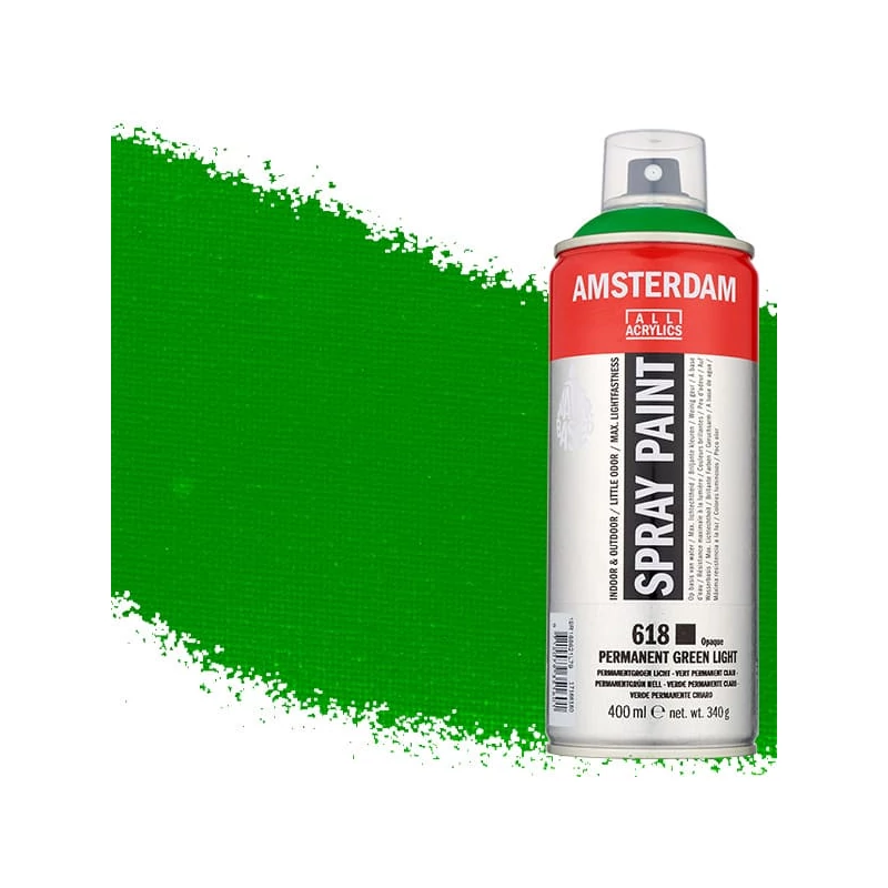 Talens Amsterdam vízbázisú akrilfesték spray, 400 ml - 618, permanent green light